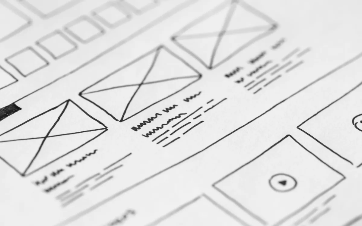 Wireframe van een webpagina als basis voor Dreamweaver sjablonen